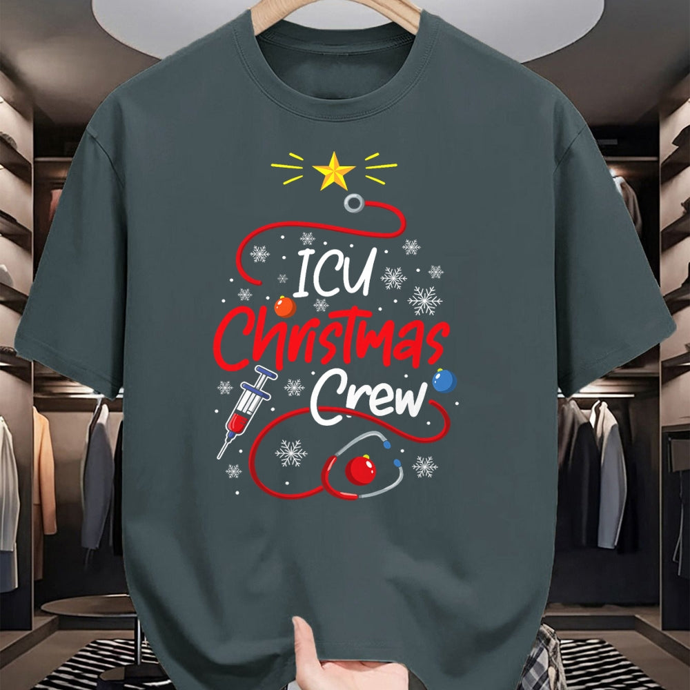 Funny Nurse Shirt, Nurse Unisex T-Shirt/Hoodie/Sweatshirt HLT00 - Nurse ICU Christmas Crew Nursing Christmas lights T-Shirt