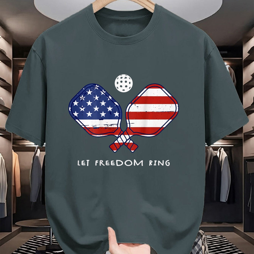 Funny Pickleball Shirt, Pickleball Lover Unisex T-Shirt/Hoodie/Sweatshirt HLT00 - Front Back Pickleball Let Freedom Ring July 4th Pickleball T-Shirt