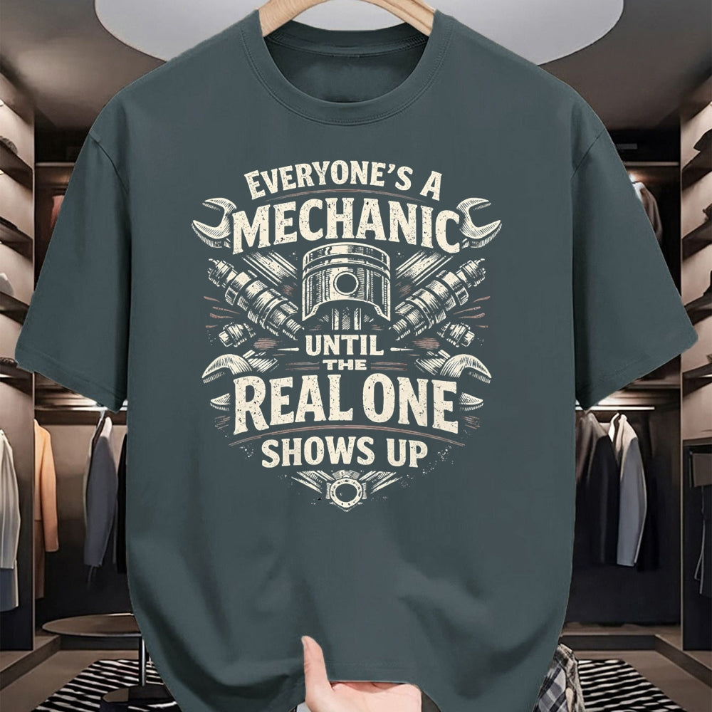 Best Mechanic Life Shirt, Funny Mechanic UnisexT-Shirt/Hoodie/Sweatshirt HLT00 - Everyones A Mechanic Until The Real One Shows Up Retro Man T-Shirt