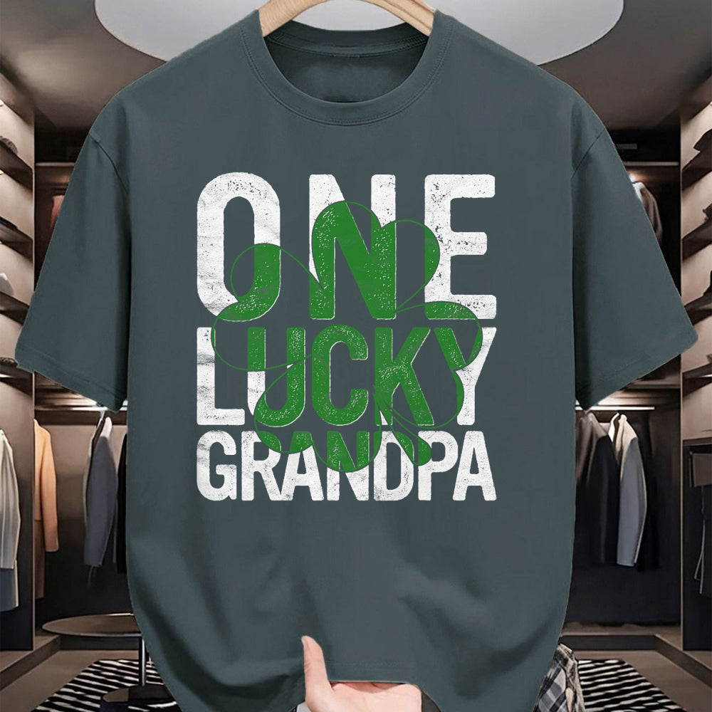 Gift for Dad Shirt, Funny Dad Unisex T-Shirt/Hoodie/Sweatshirt HLT00 – One Lucky Grandpa Irish Grandfather St Patricks Day Dad T-Shirt
