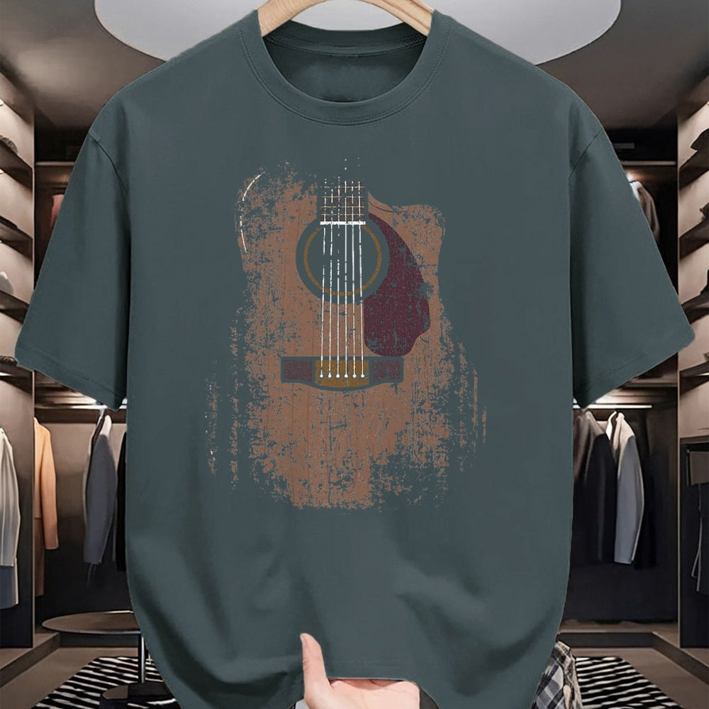 Guitar Lover Shirt, Funny Guitar UnisexT-Shirt/Hoodie/Sweatshirt HLT00 - Distressed Acoustic Guitar Vintage Player Rock & Roll Music T-Shirt, Men, Black, 3X-Large