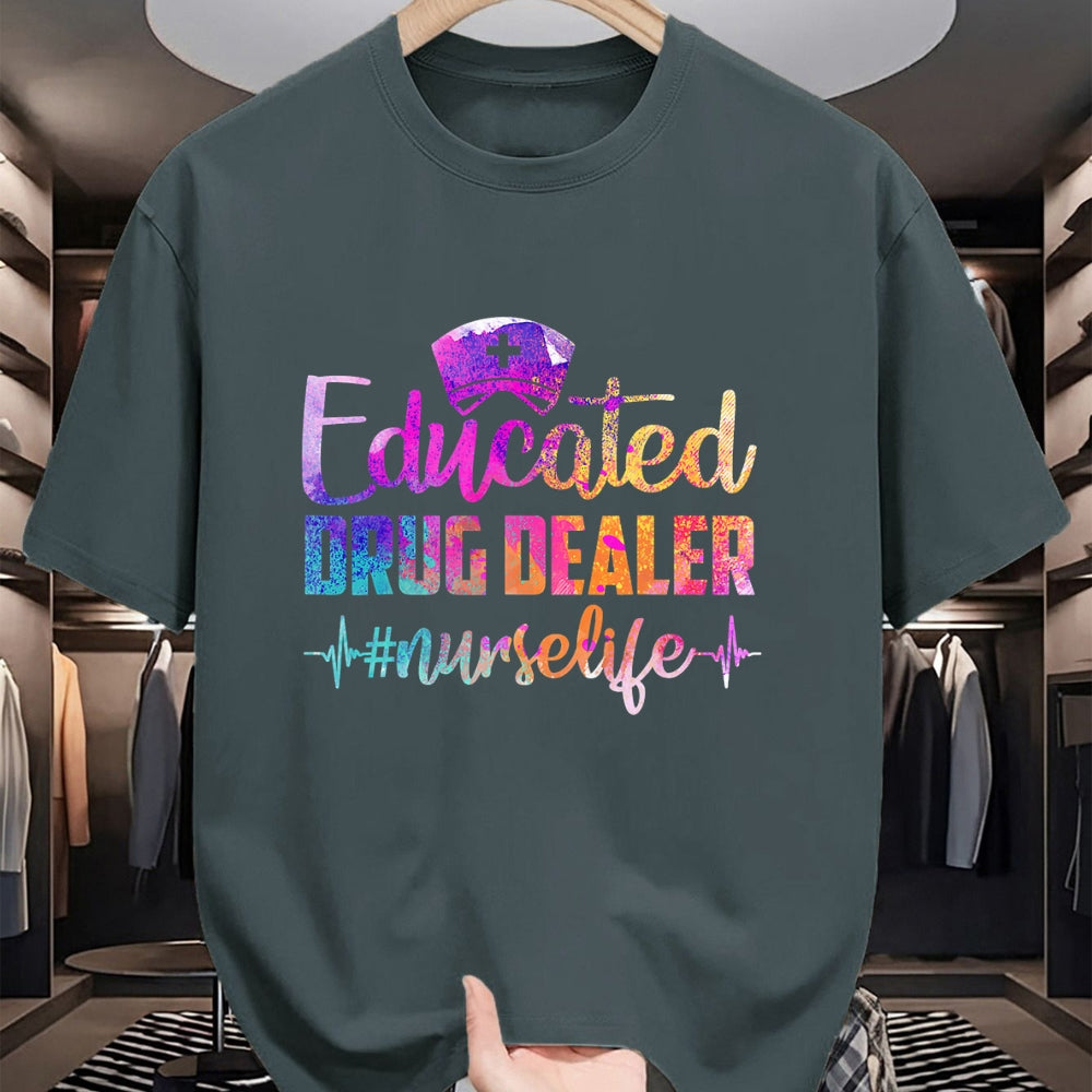 Funny Nurse Shirt, Nurse Unisex T-Shirt/Hoodie/Sweatshirt HLT00 - Educated Drug Dealer Nurse Life Funny Nurse Heart Beat T-Shirt (1)