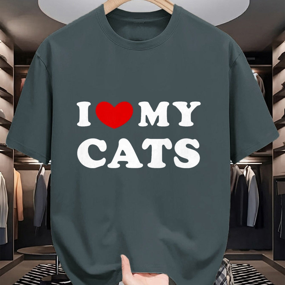 Cat Love Shirt, Funny Cat Lover Gift UnisexT-Shirt/Hoodie/Sweatshirt HLT00 - I Love My Cats, I Heart My Cats T-Shirt, Men, Black, 3X-Large (1)