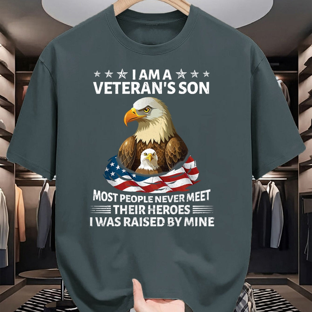 Proud Veteran Shirt, Funny Veteran UnisexT-Shirt/Hoodie/Sweatshirt HLT00 - Proud US Veteran Son I was Raised by My Hero Fathers Day T-Shirt