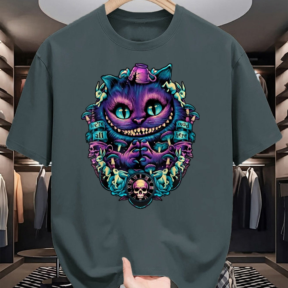 Cat Love Shirt, Funny Cat Lover Gift UnisexT-Shirt/Hoodie/Sweatshirt HLT00 - Cheshire Cat Shirt Alice in Wonderland Graphic T-Shirt, Women, Purple, XX-Large