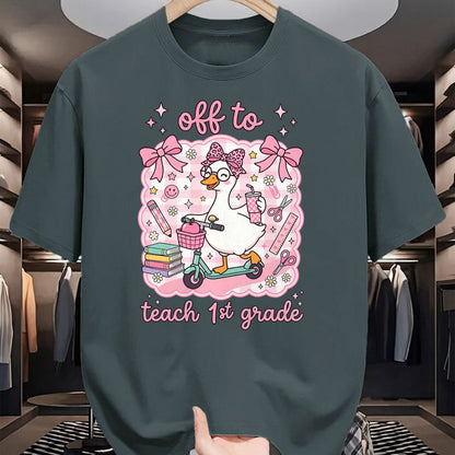 Best Student Shirt, Funny Back To School UnisexT-Shirt/Hoodie/Sweatshirt HLT00 - Off to Teach 1st Grade Back to School First Grade Teachers T-Shirt