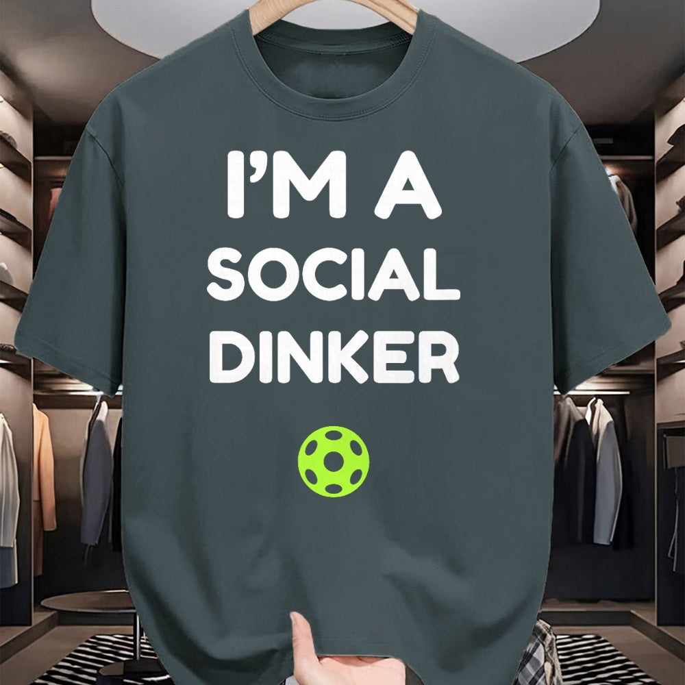 Funny Pickleball Shirt, Pickleball Lover Unisex T-Shirt/Hoodie/Sweatshirt HLT00 - I'm A Social Dinker Pickleball Ball Graphic T-Shirt