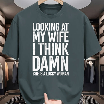 Best Wife Shirt, Wife and Husband Unisex T-Shirt/Hoodie/Sweatshirt HLT00 - Gift for wife T shirt, lucky wife   My Wife Is A Lucky Woman Wife Themed Gift Husbands Gift T-Shirt