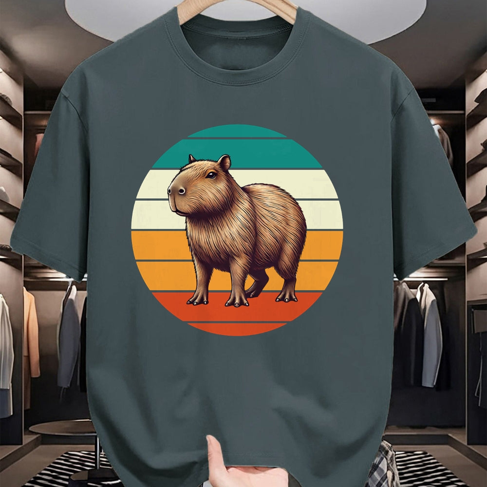 Cute Capybara Shirt, Funny Capybara Unisex T-Shirt/Hoodie/Sweatshirt HLT00 - Retro Capybara Art Long Sleeve T-Shirt
