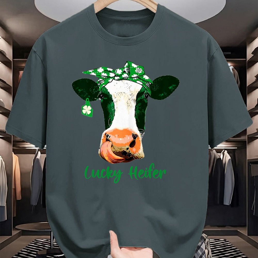 Gift for Mom Shirt, Funny Mom Unisex T-Shirt/Hoodie/Sweatshirt HLT00 - Lucky Heifer Patricks Day Heifer Mom Irish T-Shirt