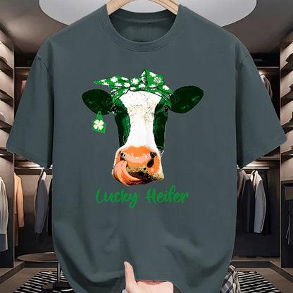 Gift for Mom Shirt, Funny Mom Unisex T-Shirt/Hoodie/Sweatshirt HLT00 - Lucky Heifer Patricks Day Heifer Mom Irish T-Shirt