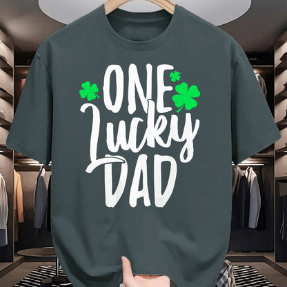 Gift for Dad Shirt, Funny Dad Unisex T-Shirt/Hoodie/Sweatshirt HLT00 – One Lucky Dad St. Patrick_s Day Shamrock Family Pajama T-Shirt