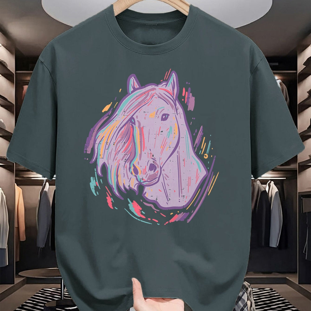 Best Horse Lover Shirt , Funny Horse UnisexT-Shirt/Hoodie/Sweatshirt HLT00 - Purple Horse Painting Animal Art Equestrian Men Women Kids T-Shirt