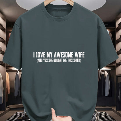 Best Husband Shirt, Wife and Husband Unisex T-Shirt/Hoodie/Sweatshirt HLT00 - I Love My Awesome Wife And Yes She Bought Me This T-Shirt