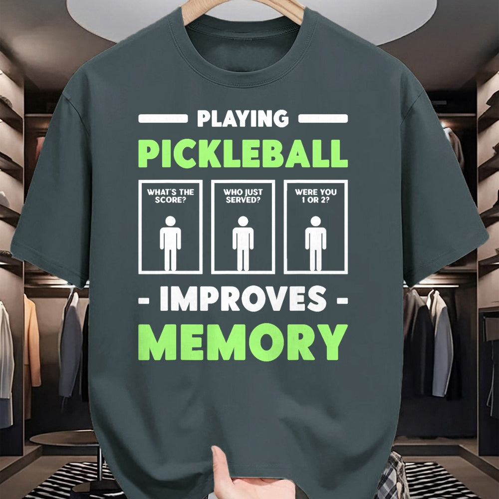 Funny Pickleball Shirt, Pickleball Lover Unisex T-Shirt/Hoodie/Sweatshirt HLT00 - Playing Pickleball Improves Memory Dink Player  T-Shirt