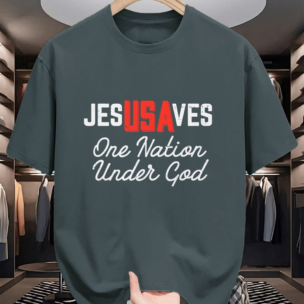 Christian Tee, Christian Faith Unisex T-Shirt/Hoodie/Sweatshirt HLT00 - Jesus Saves USA One Nation Under God Jesus Christian Gift T-Shirt