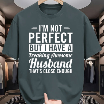 Best Wife Shirt, Wife and Husband Unisex T-Shirt/Hoodie/Sweatshirt HLT00 - Womens I'm Not Perfect But I Have A Freaking Awesome Husband V-Neck T-Shirt