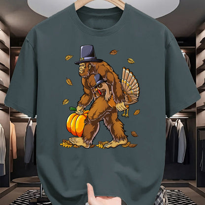 Best Thanksgiving Family Shirt , Funny Thanksgiving UnisexT-Shirt/Hoodie/Sweatshirt HLT00 - Bigfoot Pilgrim Turkey Pumpkin Thanksgiving Day Boys Men T-Shirt