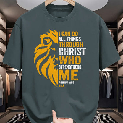 Christian Tee, Christian Faith Unisex T-Shirt/Hoodie/Sweatshirt HLT00 - I Can Do All Thing Through Christ Lion Philippians Faith T-Shirt