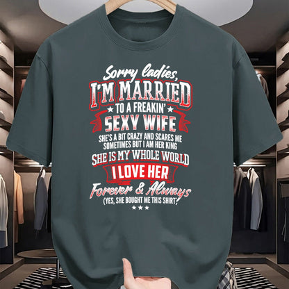 Best Wife Shirt, Wife and Husband Unisex T-Shirt/Hoodie/Sweatshirt HLT00 - Sorry Ladies I'm Married To A Freaking Awesome Wife Shirt T-Shirt
