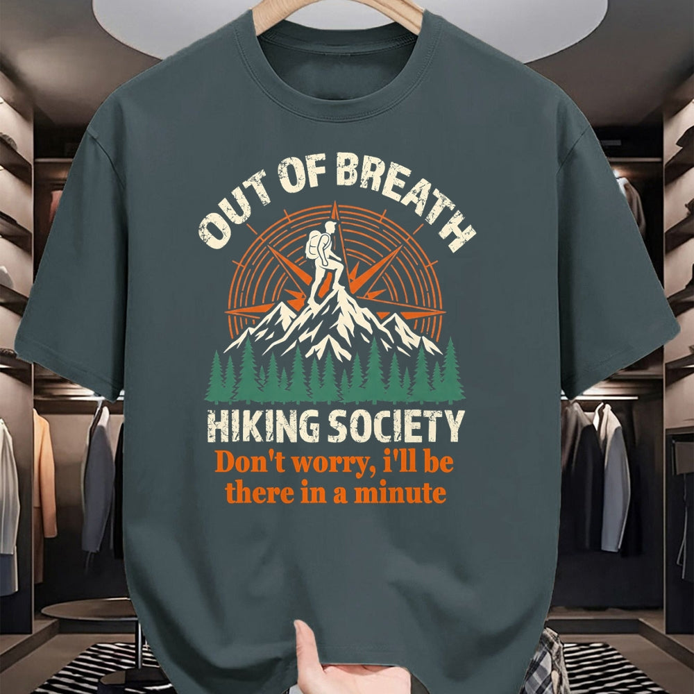 Funny Camping Shirt, Gift For Camping Lover Unisex T-Shirt/Hoodie/Sweatshirt HLT00 - Out of Breath Hiking Society Camping Mountain Funny T-Shirt