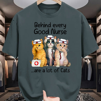 Cat Love Shirt, Funny Cat Lover Gift UnisexT-Shirt/Hoodie/Sweatshirt HLT00 - Gift For Nurses Nursing Who Love Cats Apparel T-Shirt