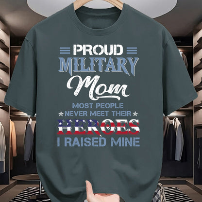 Gift for Mom Shirt, Funny Mom Unisex T-Shirt/Hoodie/Sweatshirt HLT00 - Military Mom I Raised My Hero America American Armed Forces T-Shirt