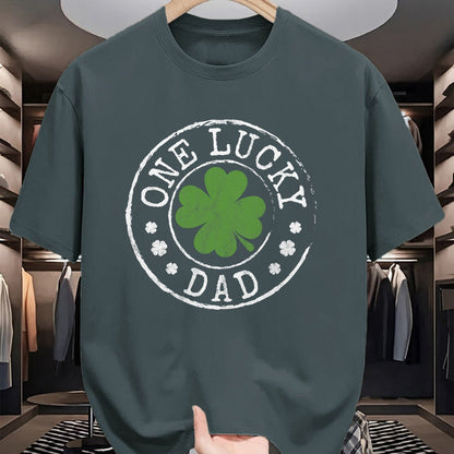 Gift for Dad Shirt, Funny Dad Unisex T-Shirt/Hoodie/Sweatshirt HLT00 – One Lucky Dad Father Funny Irish Shamrocks St Patrick_s Day T-Shirt