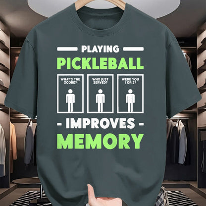 Funny Pickleball Shirt, Pickleball Lover Unisex T-Shirt/Hoodie/Sweatshirt HLT00 - Playing Pickleball Improves Memory Dink Player Short Sleeve T-Shirt