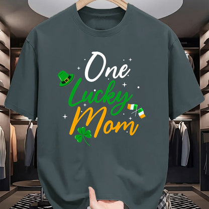 Gift for Mom Shirt, Funny Mom Unisex T-Shirt/Hoodie/Sweatshirt HLT00 - One Lucky Mom - Funny St Patricks Day Irish Mother T-Shirt