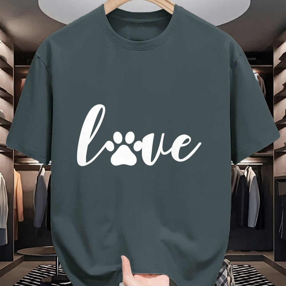 Cat Love Shirt, Funny Cat Lover Gift UnisexT-Shirt/Hoodie/Sweatshirt HLT00 - Paw Print Love Heart Funny Cool Dog Cat Mom Pet Animal Lover T-Shirt Small