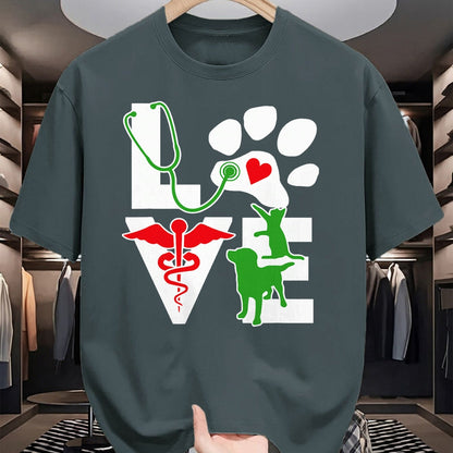 Cat Love Shirt, Funny Cat Lover Gift UnisexT-Shirt/Hoodie/Sweatshirt HLT00 - Love Dog Cat Vet Tech Veterinarian Top Veterinary Technician T-Shirt
