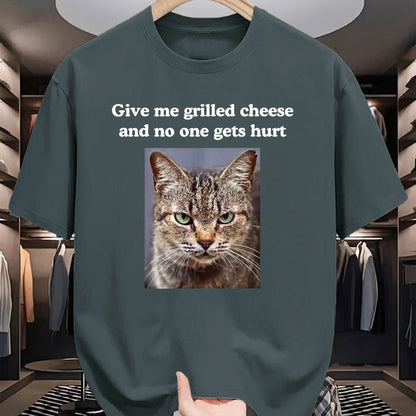 Cat Love Shirt, Funny Cat Lover Gift UnisexT-Shirt/Hoodie/Sweatshirt HLT00 - Funny Sarcastic Gray Tabby Cats Quote Love Grilled Cheese T-Shirt, Women, Dark Heather Grey, Large