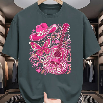 Guitar Lover Shirt, Funny Guitar UnisexT-Shirt/Hoodie/Sweatshirt HLT00 - Western Cowgirl Guitar Women Girls T-Shirt