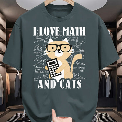 Cat Love Shirt, Funny Cat Lover Gift UnisexT-Shirt/Hoodie/Sweatshirt HLT00 - Math Kitty Cat I Love Math and Cats Mathematics Math T-Shirt for Men Women Kids