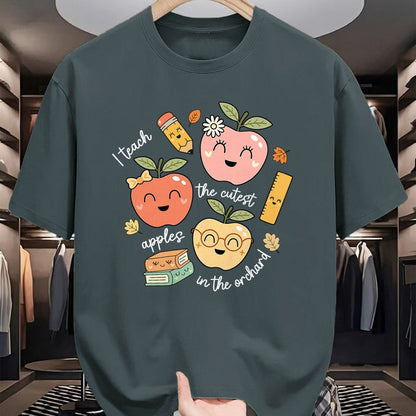 Best Teacher Shirt, Funny Teacher UnisexT-Shirt/Hoodie/Sweatshirt HLT00 - I Teach The Cutest Apples in The Orchard Cute Fall Teacher T-Shirt