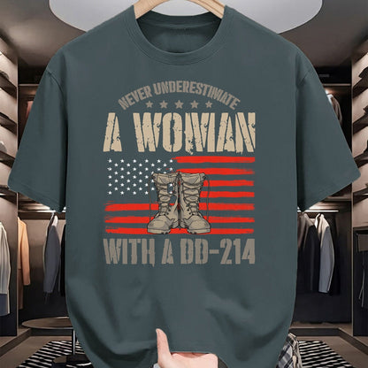 Proud Veteran Shirt, Funny Veteran UnisexT-Shirt/Hoodie/Sweatshirt HLT00 - Veteran_s Day A Woman with A Dd-214 Female Veteran T-Shirt