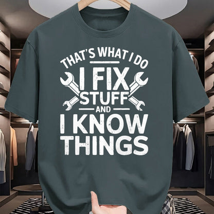 Best Mechanic Life Shirt, Funny Mechanic UnisexT-Shirt/Hoodie/Sweatshirt HLT00 - That's What I Do I Fix Stuff and I Know Things Shirt for Men T-Shirt