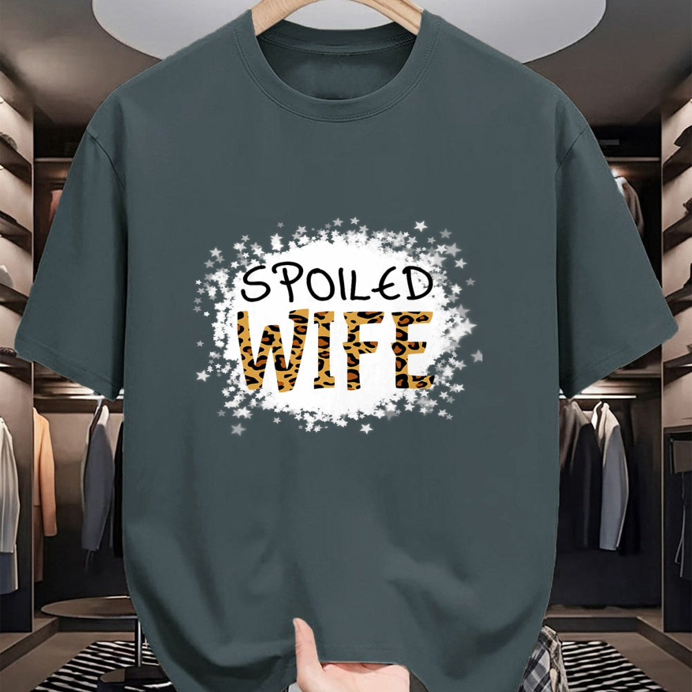 Best Wife Shirt, Wife and Husband Unisex T-Shirt/Hoodie/Sweatshirt HLT00 - Gift for wife T shirt, spoiled wife   Spoiled Wife Leopard Cheetah Mother Mama Mom Fiance T-Shirt