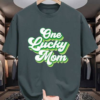 Gift for Mom Shirt, Funny Mom Unisex T-Shirt/Hoodie/Sweatshirt HLT00 - One Lucky Mom Retro Vintage St Patricks Day T-Shirt