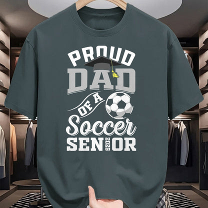 Gift for Dad Shirt, Funny Dad Unisex T-Shirt/Hoodie/Sweatshirt HLT00 – Proud dad of a soccer Senior class of 2025 graduation gifts T-Shirt