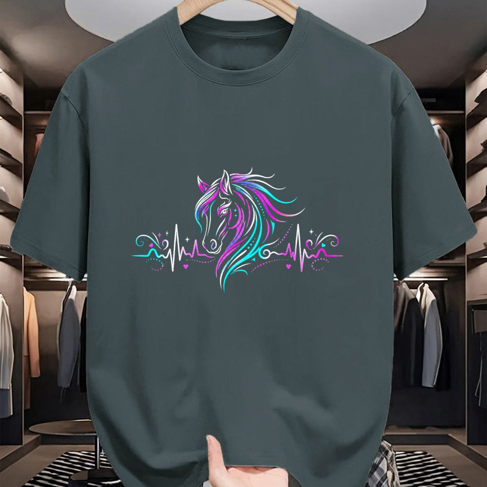 Best Horse Lover Shirt , Funny Horse UnisexT-Shirt/Hoodie/Sweatshirt HLT00 - Horse Head with Heartbeat Line Art T-Shirt
