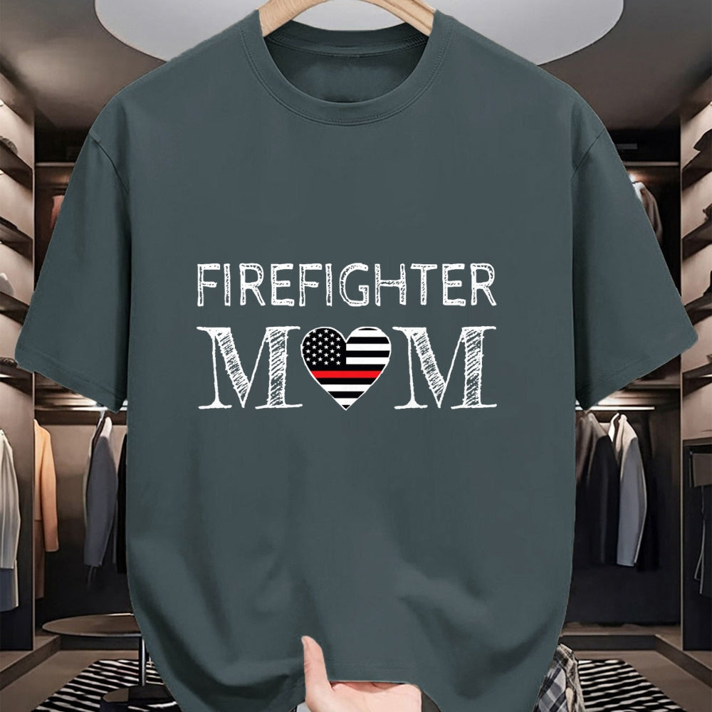 Gift for Mom Shirt, Funny Mom Unisex T-Shirt/Hoodie/Sweatshirt HLT00 - Firefighter Mom Mother Support the Thin Red Line Flag Son T-Shirt