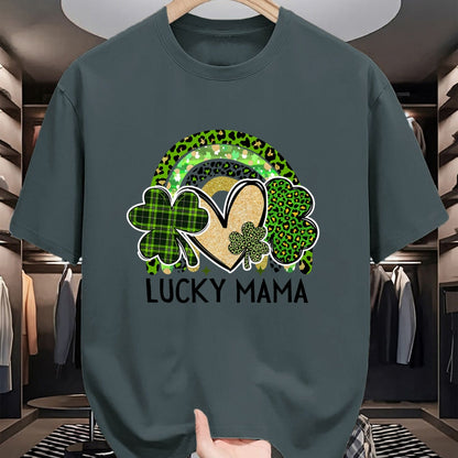 Gift for Mom Shirt, Funny Mom Unisex T-Shirt/Hoodie/Sweatshirt HLT00 - Lucky Mama Family St Patricks Day Mom Mother_s Day Lucky T-Shirt