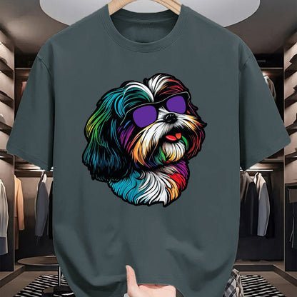 Dog Love Shirt, Dog Lover Gift T-Shirt/Hoodie/Sweatshirt HLT00 - Dad Mom Cool Dog Sunglasses - Shih Tzu T-Shirt