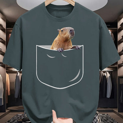 Cute Capybara Shirt, Funny Capybara Unisex T-Shirt/Hoodie/Sweatshirt HLT00 - Pocket Capybara Funny Capybara in Pocket Gift T-Shirt
