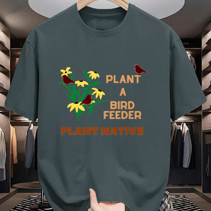 Native American T-Shirts, Vintage Native American Unisex T-Shirt/Hoodie/Sweatshirt HLT00 - Plant a Birdfeeder- Plant Native