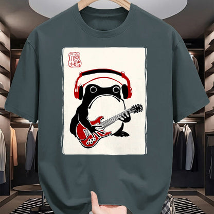 Guitar Lover Shirt, Funny Guitar UnisexT-Shirt/Hoodie/Sweatshirt HLT00 - Funny Grumpy Frog Guitar Rock Music Kawaii Japanese T-Shirt