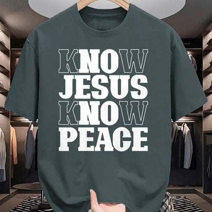 Christian Tee, Christian Faith Unisex T-Shirt/Hoodie/Sweatshirt HLT00 - Know Jesus Know Peace Religion God Church Christian Gifts T-Shirt (1)