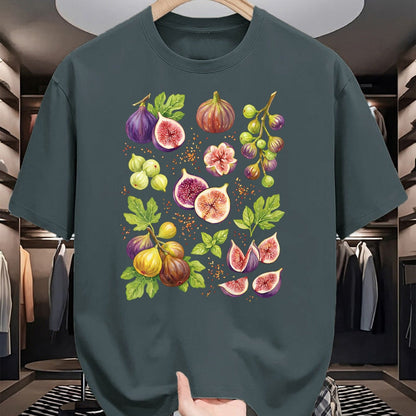 Best Farmer Life Shirt, Funny Farmer UnisexT-Shirt/Hoodie/Sweatshirt HLT00 - Women's Fresh Fig Farmer Market Vintage Y2K Summer Fruit Garden V-Neck T-Shirt
